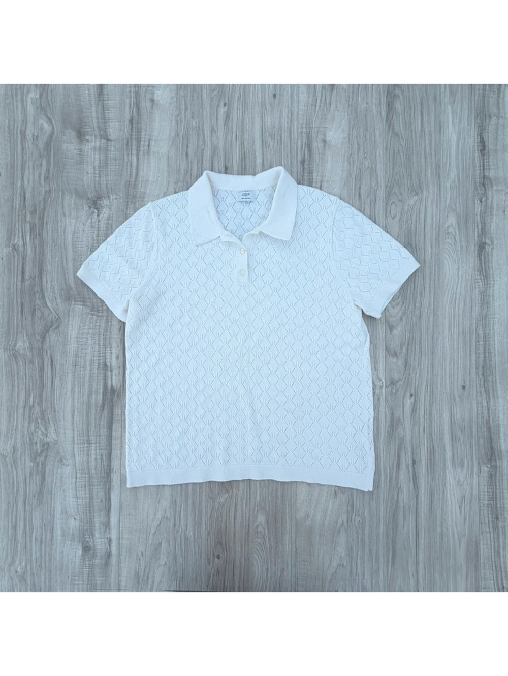 J.Crew Short-sleeve Pointelle Sweater-polo For Women